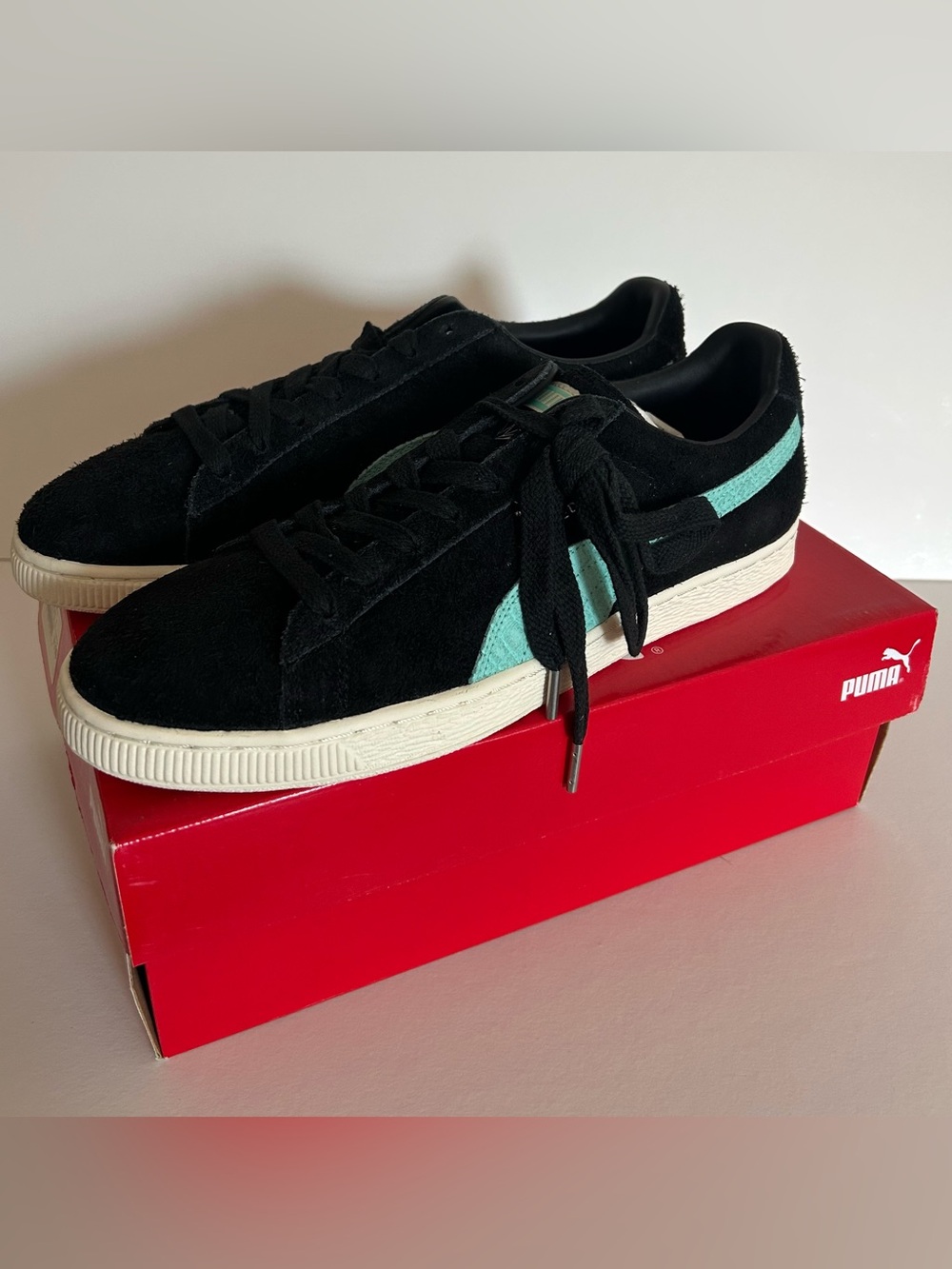 Puma Black-Diamond Blue Suede Shoe Box